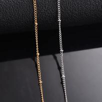 1Pc Width 1.5mm Stainless Steel Bead Link Chain Necklace DIY Jewelry Making for Pendant Necklace Bracelet Foot  Jewelry 40cm or 16inches sidabras