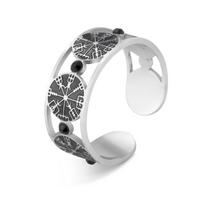LIKGREAT Norse Vegvisir Rune Ring Viking Compass Rings Adjustable for Men Women Stainless Steel Gothic Jewelry Gift resizable