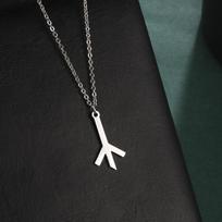 LIKGREAT Algiz Rune Pendant Necklace Nordic Amulet Norse Pagan Viking Letters Norse Mythology Talisman Stainless Steel Jewelry