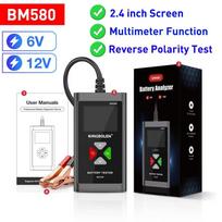 KINGBOLEN BM580 Car Battery Tester 6V 12V Automotive battery Tools Car Health Exam Reversible Access Clip Voltmeter PK BM550 BM580 6V 12V