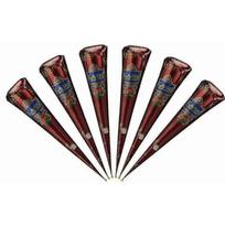 6pcs Fresh Quality Kaveri Dark Brown Natural Henna Mehndi Cones Temperory Tattoos 2025