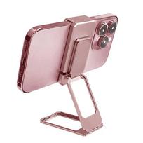 Telescopic Back Clip Type Phone Holder Universal Multi Angle Metal Kickstand  Office rožinio aukso spalvos