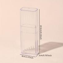 1pc Transparent mini cotton swab box, band aid box, compact and convenient multifunctional storage box, travel floss box gryna