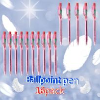 16pcs Press 0.7mm Round Ballpoint Pen Free Horse Round Ballpoint Pen Black Blue Red Ballpoint Pen Quick Drying Writing Smooth rožinė