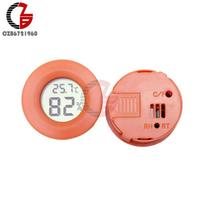 Mini Round LCD Digital Thermometer Hygrometer Temperature Humidity Sensor Meter Thermal Moisture Detector Monitor for Fridge raudona