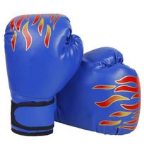 PU Leather Sparring Gloves Muay Thai Boxing Gloves Fighting Gloves Kickboxing Gloves  Adults blue-Adult