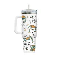 40OZ Stainless Steel Travel Tumbler with Handle Double Wall Vacuum Insulated Large Capacity Leak Proof Lid and Straw for Hot and Cold Drinks One Size