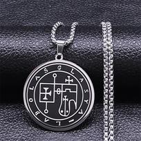 Glasya Labolas Goetia Talisman Necklace Stainless Steel Key of Solomon Sigil Chain Necklaces Jewelry colar masculino 7768