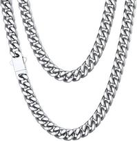 Stainless Steel Mens Cuban Link Chain, Miami Cuban Chain Necklace, 7mm/9mm Width, 24  No Tarnish& Durable Hip Hop Mens Jewelry