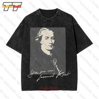 Immanuel Kant Vintage Philosophy Nihilism Nietzsche Design Vintage Oversized TShirt YLJ S