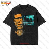 Tiki Bar Moai Totem Rapa Nui Easter Island Statue Vintage Oversized TShirt VDSC S