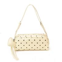 Spring PU Dots Heart-shaped Pendant Satchels Bags High Quality Sweet Top-Handle Bags Exquisite Versatile Fashi Shoulder Bags smėlis