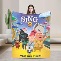 Sing 2 Movie All Characters Buster Ash Johnny Soft Blanket  Travel Office Plush Bedding Throws Fluffy Bedspread Sofa Bed Cover 130x150cm