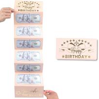1 vienetas Gimtadienio pinigų vokai Pinigai Gimtadienio atvirukas Sulankstomas pinigų laikiklis Sveikinimo vokas Gimtadienio pinigų dėžutė Vaikams Paaugliams rožinė
