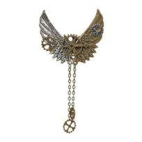 Unisex Steampunk Segė Vintažinis Metalinis Smeigtukas su Krumpliaračiu ir Sparnu Mechaninis Šaliko Atlapo Smeigtukas Moterims Vyrams bronza