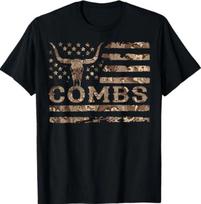 Vintage Combs Retro Flag USA T- Shirt S