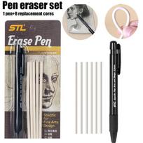 Automatic Pen Style Hard Highlight Sketching Rubber Pens 1 Set With Replaceable Core Sketching Painting Writing Erase Supplies juoda