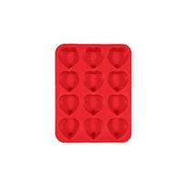 12-Cavity Ice Cube Molds Food Grade Silicone French Pastry Mold  Baking Tools raudona