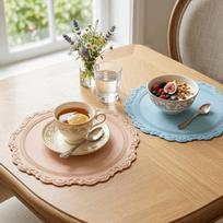 Non Slip Placemat Silicone Drainage Pad Easy To Clean Heat Insulation Mat  Afternoon Tea mėlyna