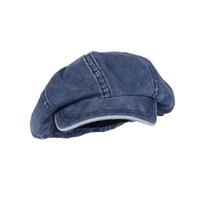 Washed Cloth Denim Beret Head Circumference Cloud Hat Retro Denim Octagonal Hat  Streetwear tamsiai mėlyna spalva