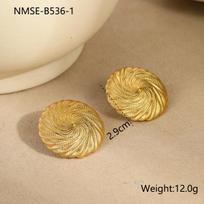 GEMCHIC Women's Geometric Spiral Stud Earrings and Ring Set, Gold Plated Stainless Steel Vintage French Jewelry 18K