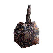 Print Teacup Teapot Drawstring Pouch Breakage-proof Small Item Pouch Embroidered Handbag  Purse Style 3