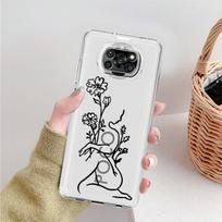 Clear Case For Xiaomi Mi Poco X3 NFC M3 Pro F3 F1 11 Lite 12 Redmi Note 10 9S 8 7 9 Soft Phone Cover Love Line Flower Xiaomi Poco F3