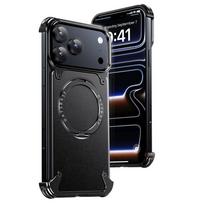 Luxury Magnetic 360° Rotatable Ring Stand Leather Phone Case for iPhone 17 16 15 14 13 Pro Max For Magsafe Shockproof Bumper Cover For iPhone 17 Pro Max juoda