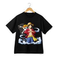 One Piece Luffy Pirate King T-Shirt – Anime Graphic Tee w Straw Hat Flag Design 4XL