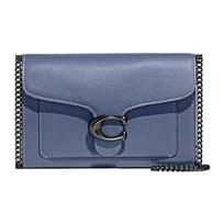 Coach Tabby 20 Solid Color Chain Polished Pebble Leather Clutch Shoulder Crossbody Bag Small Women bags Denim-Blue 89364-V5D61 Basic Set (Bag+Dust Bag)