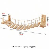 100cm Katės Virvinės Tilto Kopėčios Ilgos Naminiams Katėms Sienoje Montuojami Laipiojimo Pakopų Lentyna Mediniai Baldai Katės Aksesuarams beige
