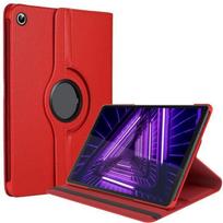 Coque pour Lenovo Tab M10 FHD Plus (2e gen) Etui Rotatif 360° Multi-Angle Antichoc Effet Cuir Rouge raudona