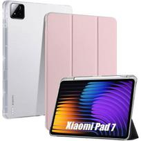 Coque pour Xiaomi Pad 7 / 7 Pro, avec Porte-Stylet, Protection Antichoc Renforcé - Rose rožinė