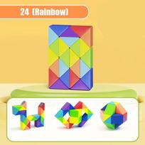 Magic Colored Cube Toys Magic Rule Snake Multi-Color Puzzle Fidget Toys Decompression Transformable Cubes Educational Toys