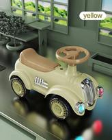 Važinėjama mašinėlė mažyliams Klasikinis traukinukas Stumdomas automobilis su garsu ir šviesa Laikymo vieta po sėdyne Retro žaislai Vaikams Berniukams Mergaitėms beige