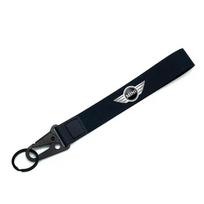Nailoninis raktų dirželis Keychain Lanyard Keyring automobiliui Mini Cooper JCW R50 R52 R53 R55 R56 F54 F55 F56 F60 CLUBMAN COUNTRYMAN