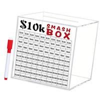 10K Smash Box,Clear Acrylic Unbreakables Piggy Banks Adult,Money Saving Challenge Box for Cash Coin,Must Break to Open 1