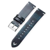 Quick Release 18mm 20mm 22mm Bracelet for Seiko Vintage Oil Wax Leather Watch Band Stitching Cowhide Strap for Omega Watchband 18mm mėlyna
