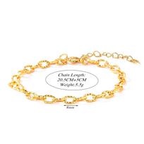 Stainless Steel Chunky Link Chain Bracelet For Women 18k Gold Plated Waterproof Hip-hop Rock Style Women's Bracelets 20cm+5cm
