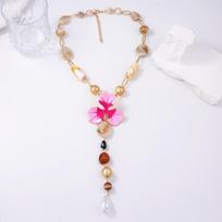 Geometric Glazed Flower Necklace Charm Beach Choker Simple Bohemian Collarbone Chain  Girls Style 3