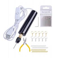 74Pcs Electric Resin Drill Sets, with 3-Jaw Clamp-Applicable to A Larger Drilling Range (0-3mm), Keychain Making Kit 74pcs