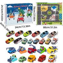 New Cross-border Christmas Countdown Calendar Car Blind Box With Map Toy Blanket Gem Surprise Blind Box Gift Material)