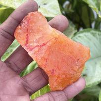 Natural Orange Rough 460.10 Ct Sapphire Certified Uncut Crystal Gemstone 70.2 mm Approx. oranžinė