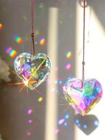 1pc Crystal Peach Prism Pendant Suncatcher Prism Hanging Decorative Rainbow crystal suncatcher prism suncatcher prismade cristal