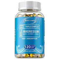 Xemenry High-Content Complex Magnesium Capsules, Containing Magnesium Malate, Magnesium Glycine, and Magnesium Citrate 120*1