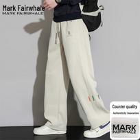 Mark Fairwhale Men's Summer Loose Straight Wide-Leg Sweatpants XL chaki
