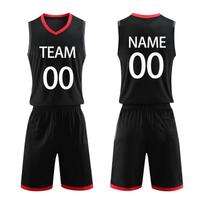 Men's Sleeveless V Neck Basketball Uniform Set Athletic Team Sportswear with Striped Side Panel Design for Training S juoda