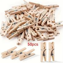 50pcs Wooden Mini Clothespins - Multipurpose Photo Clips for Crafts, Art Projects, Wedding, Birthday, Anniversary, Baptism