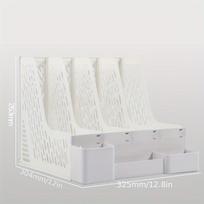 Thickened Four-Section File Holder Desktop File Organizer Box with Pen Cup, Made of PP Material, for Office Supplies balta