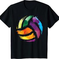 Colorful Volleyball | 3d Print Cute Colorful Ball Print Summer Men's and Women's Short Sleeve T-shirt S įvairiaspalvis